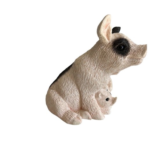 Stone Critters Pig Family 3 piggies c - 566 USA - Picture 2 of 6